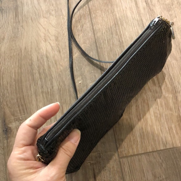 Vintage WHITING & DAVIS Black Metallic Mesh Crossbody or Shoulder Bag - Picture 12 of 13